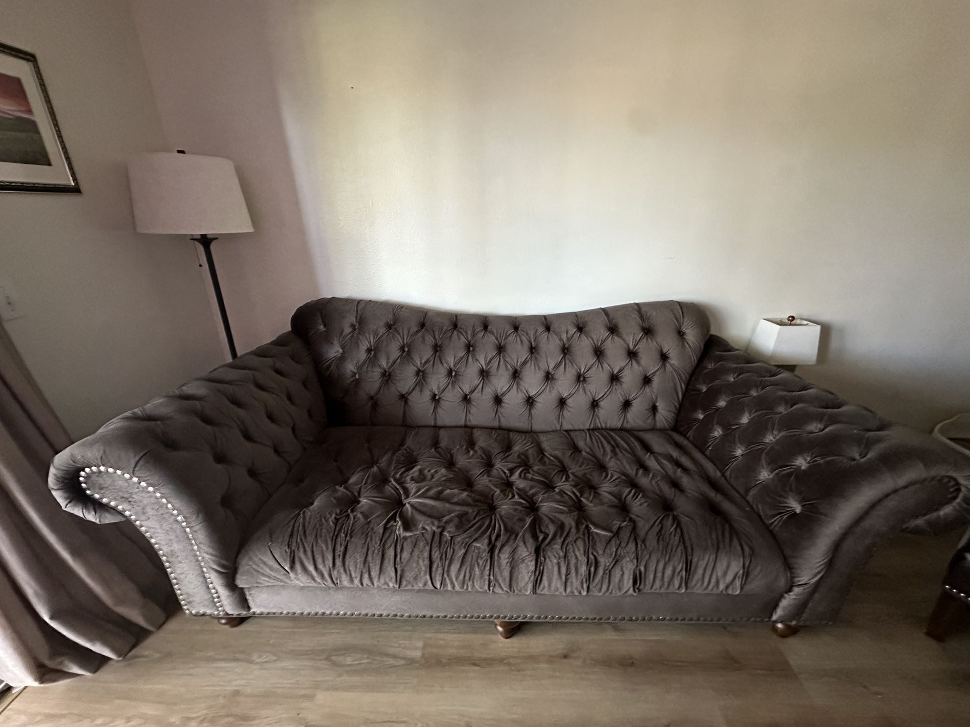 Elegant Sofa and Wingback Chair Set