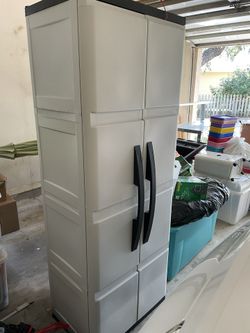 Two door Storage Cabinet (Sturdy Hard Plastic), 3 Shelf-easy Too Move