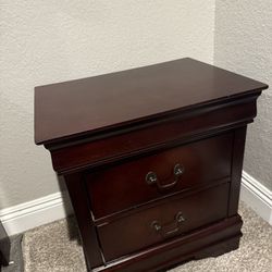 Queen Bed Frame, Mattress, Dresser, And Two Nights Stands 