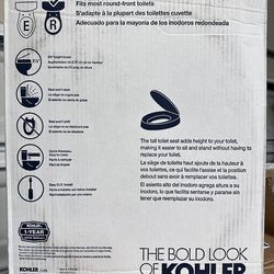 Kohler Tall Round Toilet Seat – Raised 2.5”  Brand new in box.