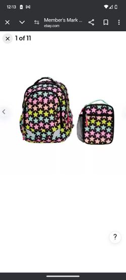 Member's Mark 2-Piece Kids' Backpack Set with Matching Lunch Kit stars school

