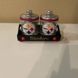 Steelers Candy Jars W/tray