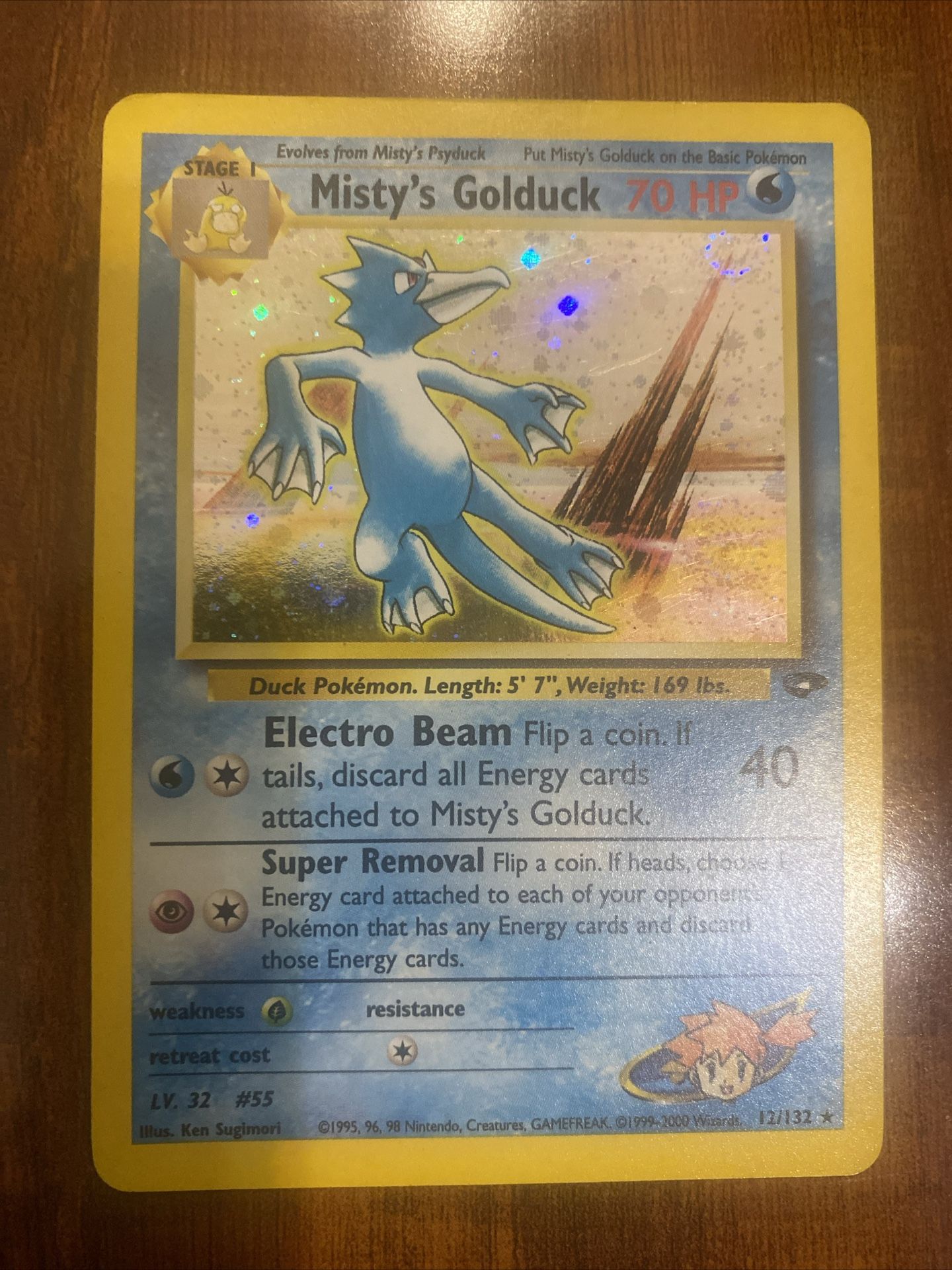 Pokemon Misty’s Golduck Gym Challenge Holo Rare 12/132 Unlimited DOUBLE SWIRL LP