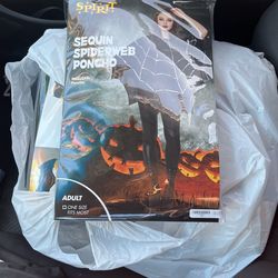 Halloween Costumes Spiderweb Poncho And Batman Muscle Chest