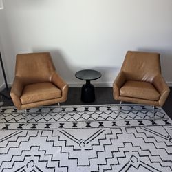West Elm Lucas Wire Leather Chairs