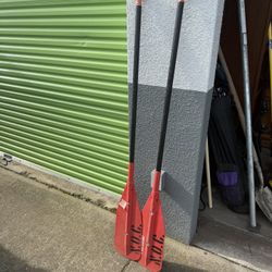 Pair of 5FT Carlisle Canoe / Kayak Paddles – Heavy Duty Red – Made in USA