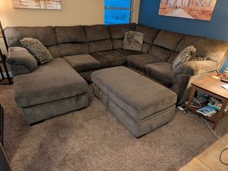 Cymbal Truffle Sectional Sofa+Ottoman