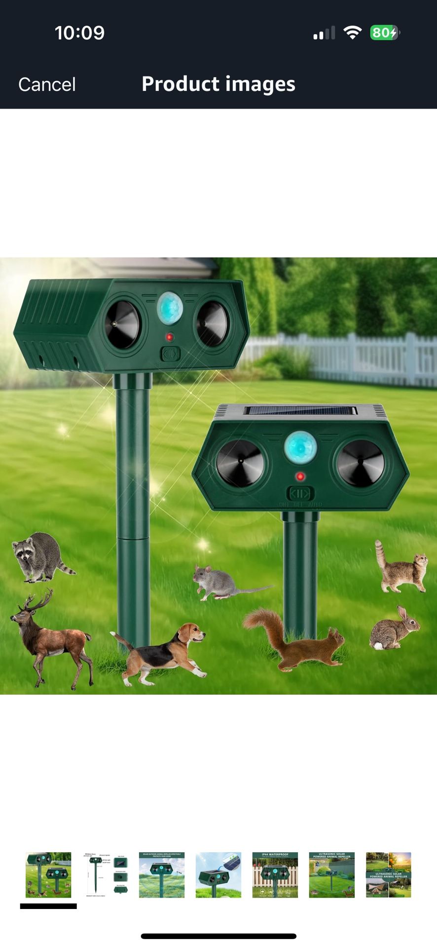 2 Pack Ultrasonic Animal Repeller Solar Animal Repellent Cat Repellent Outdoor Squirrel Repellent Deer Repellent Devices Repel, Deer, Rabbit, Rac