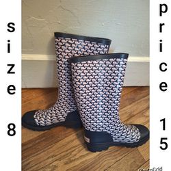 Vineyard Rain Boots Size 8