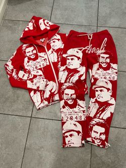 red asaali sweatsuit