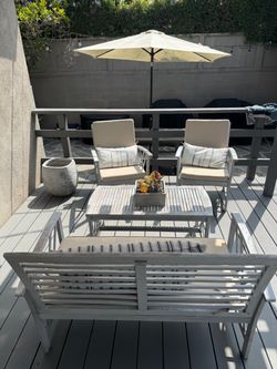Outdoor Patio Conversation Set – Loveseat + 2 Chairs + Coffee Table