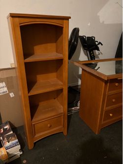 Mirror dresser + bookcase set