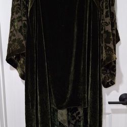 HARARI, 3PC Set Dress, Green Velvet. One-Size, USA