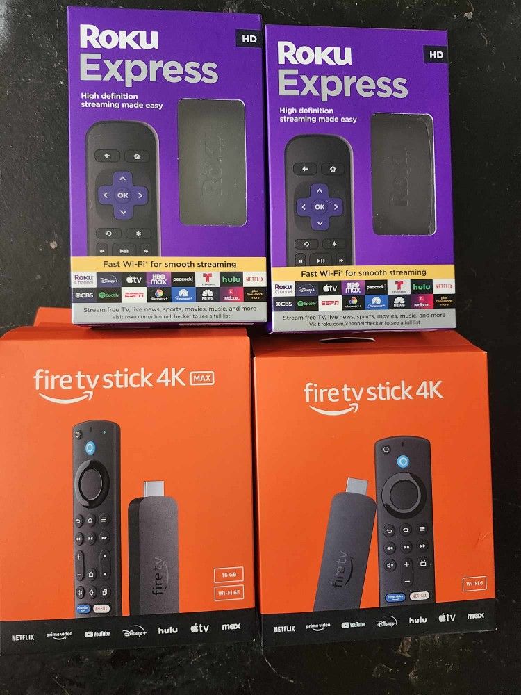 🔥Brand new🔥 - HD 4K Smart TV streaming sticks with remotes Amazon fire stick 4K Max Roku Express $40 on up