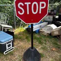 Portable Stop Sign With Base 