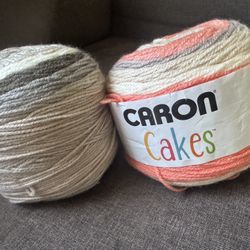 2 Caron Cakes Yarn 