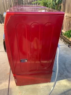 Red Front-Load Washing Machine