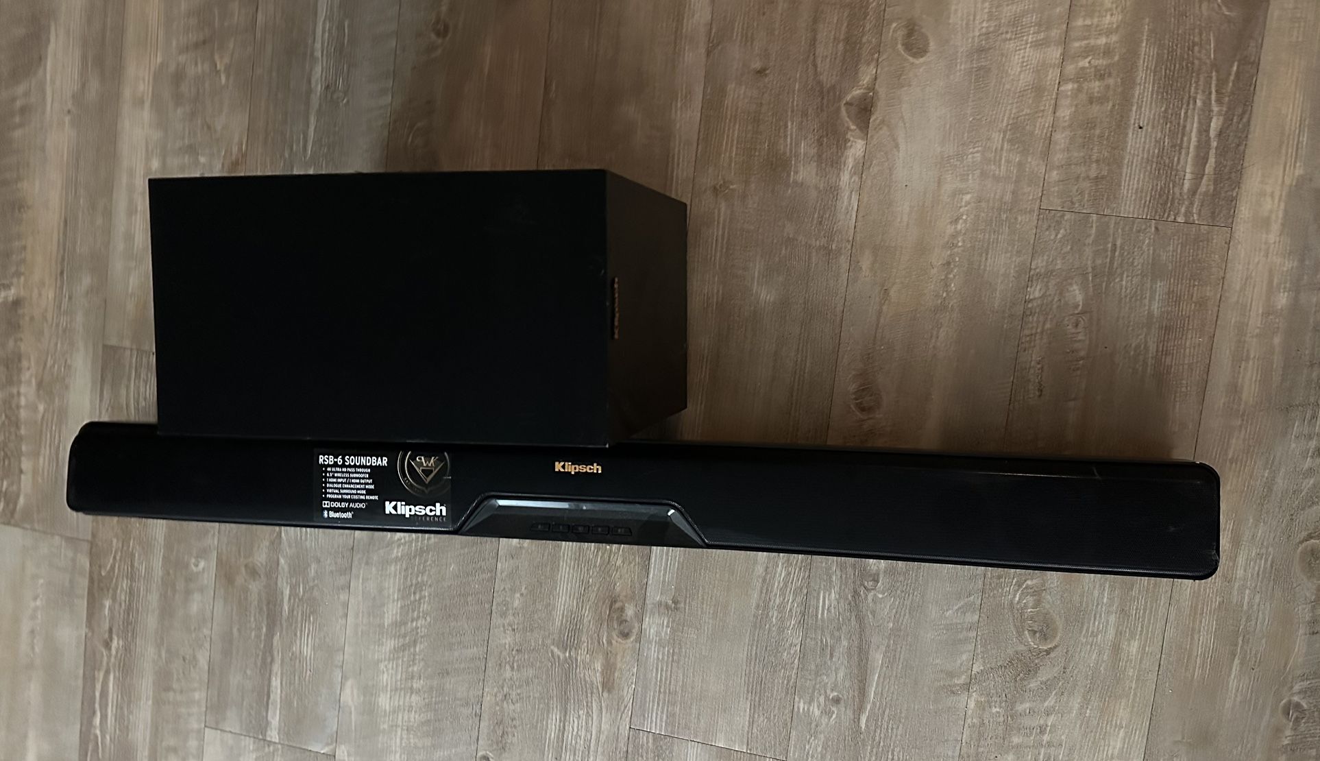 Klipsch RSB-6 Soundbar Dolby Audio Bluetooth Wireless Subwoofer