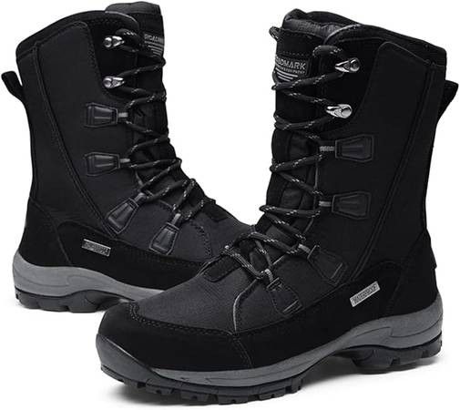 NEW SZ 7 ROCKMARK Women Waterproof Insulated Winter Snow Boots Mid Calf Warm Outdoor Footwear