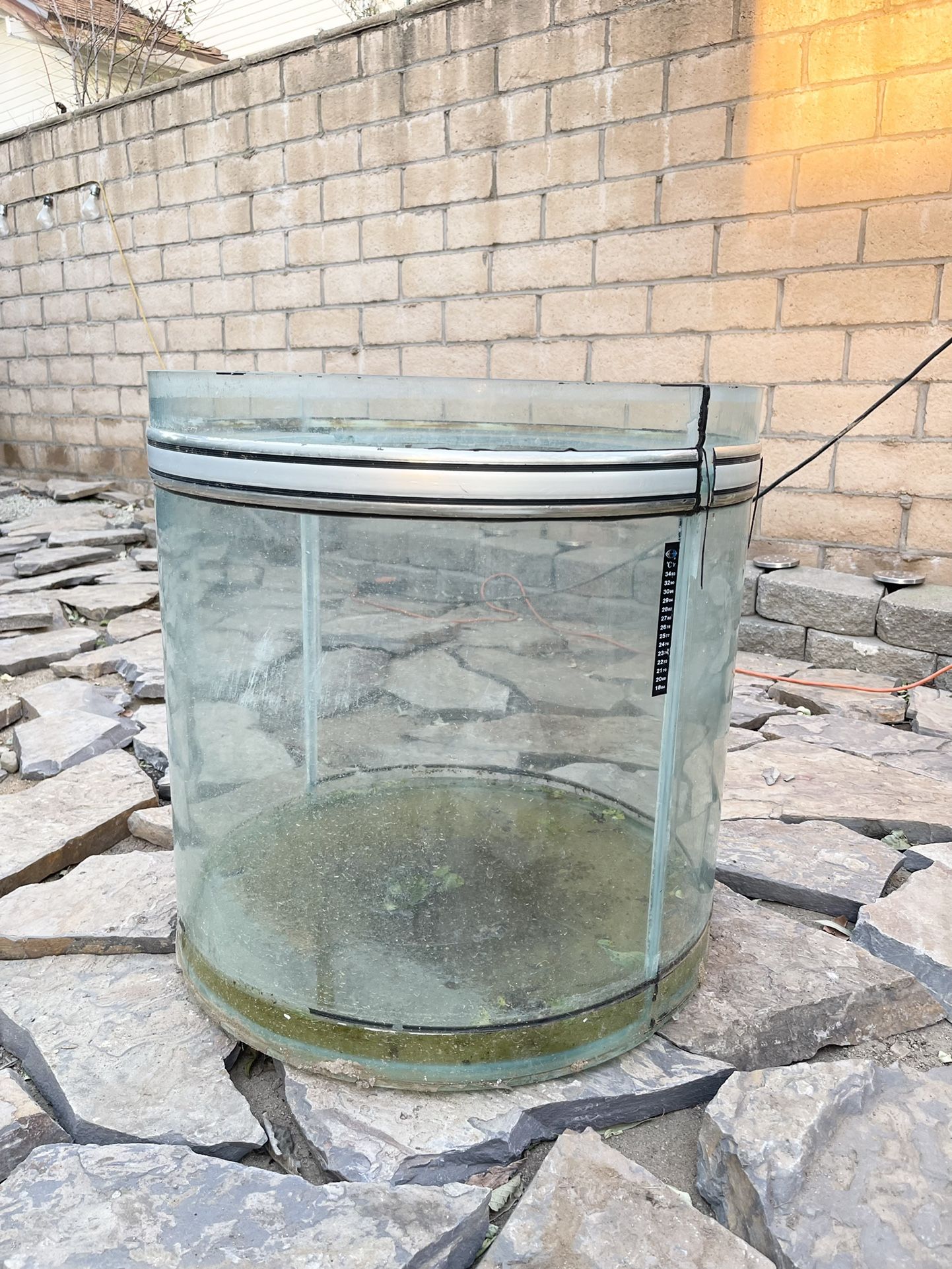 45-50 Gallon Cylindrical Glass Aquarium 
