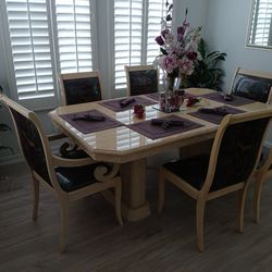90's Era dining table with 6 chairs