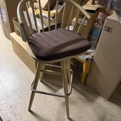 MOVING SALE - 2 Wooden Cushioned Barstools