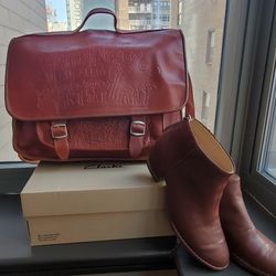 Camel Leather Messenger Bag Made In Israel 🇮🇱