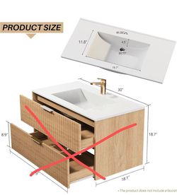 30 Inch Bathroom Vanity sink only
