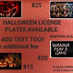 Halloween Licenses Plates 