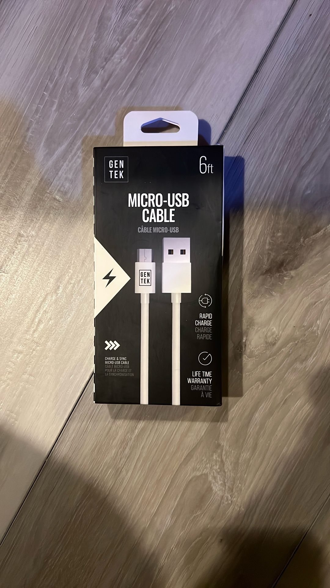 Gen Tek USB-C Cable 6 Ft White Rapid Charge Brand New In Box NIB BNIB Android=