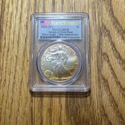 2016 west point silver eagle pcgs ms70 first strike 30th anniversary value