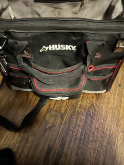 Large used husky tool bag with handles and crying strap 30  clean 
