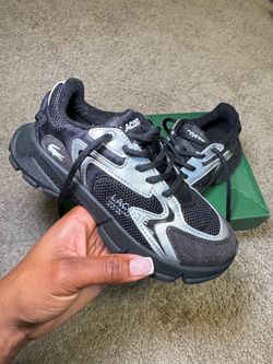 Lacoste Kids Sneakers Black and Silver - 13C