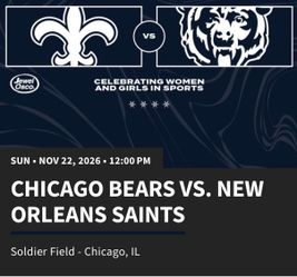 Bears vs Saints 2 Tix