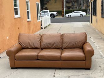 Pottery Barn Turner Roll Arm Leather Sofa - Delivery Available Today!