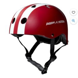 Radio Flyer Kids Helmet, for Ages 2 to 5 Years, Adjustable Straps, Red and white