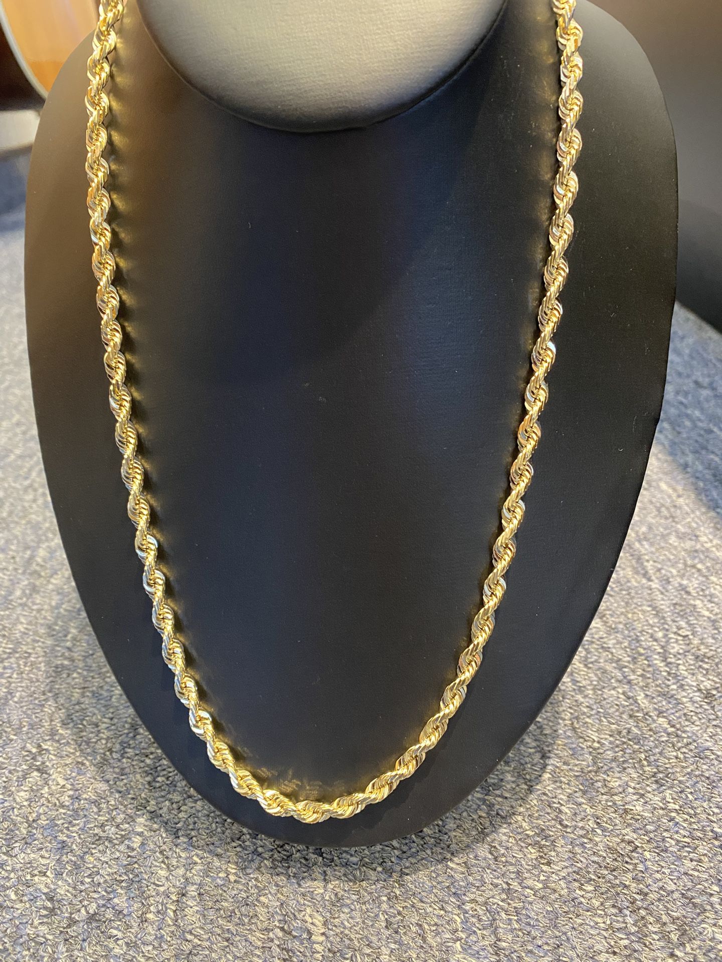 14kt Thick Diamond Cut Rope Chain