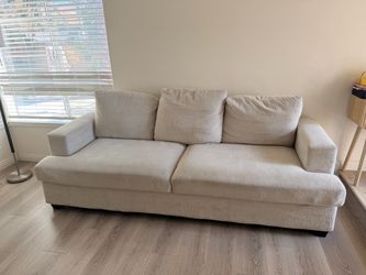 Light Beige Fabric Two-Seat Sofa