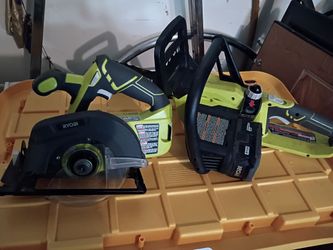 Ryobi chain saw and circular saw