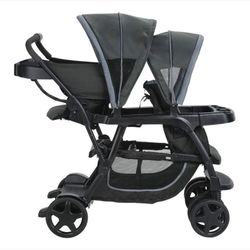 Graco Ready2Grow LX Stroller | 12 Riding Options | Accepts 2 Graco SnugRide Infant Car Seats, Glacier