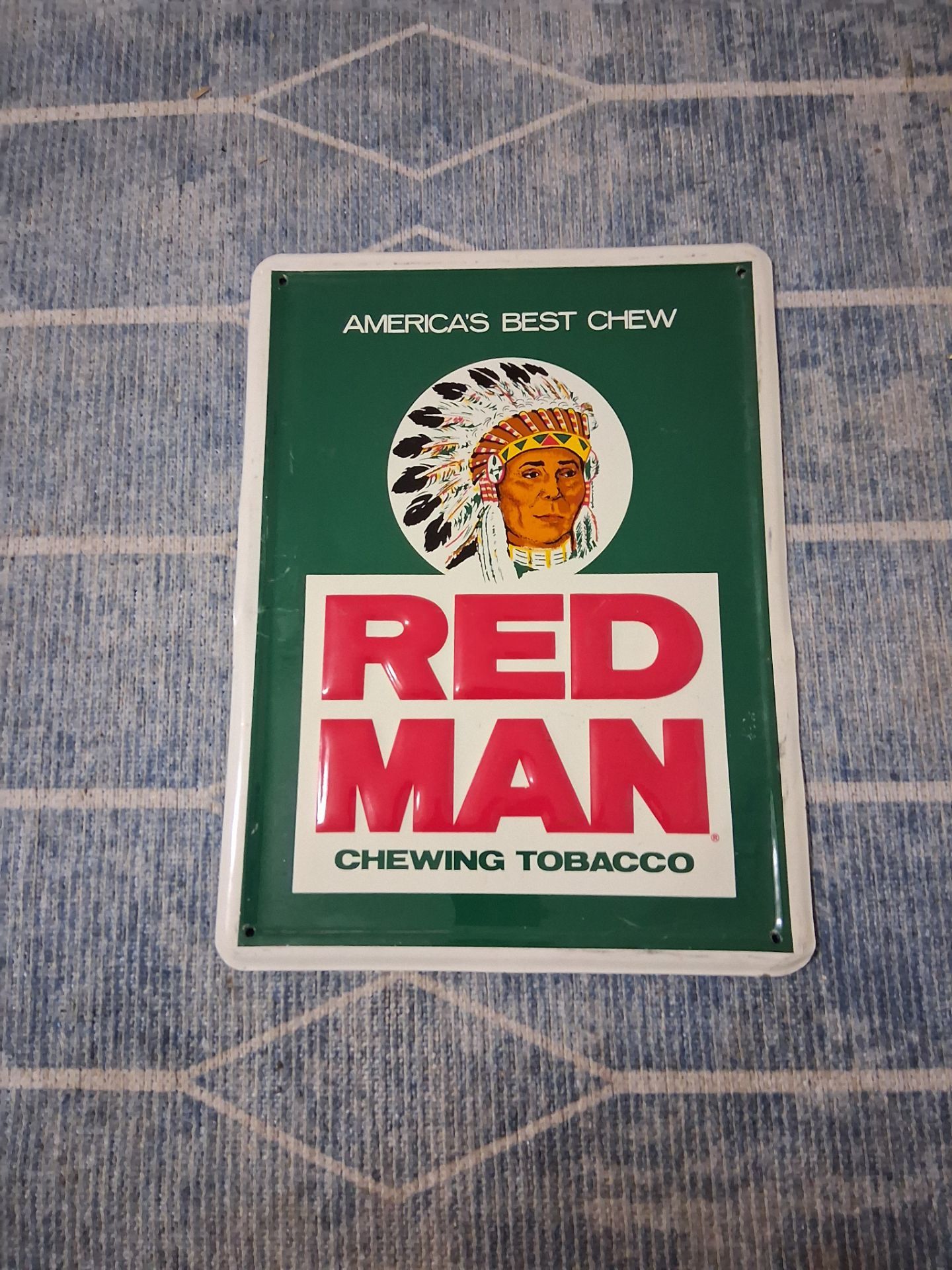 Vintage - REDMAN CHEWING TOBACCO SIGN ORIGINAL GREEN BACK for Sale in ...
