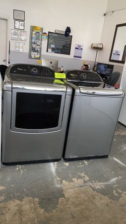 Whirlpool Gray 220V Electric Washer and Dryer Set
