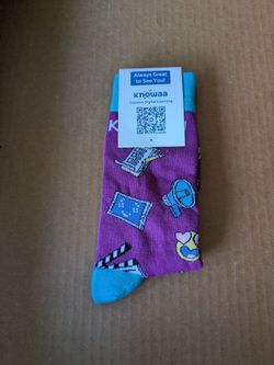 Knowaa Purple Novelty Socks with Teal Accents Unisex