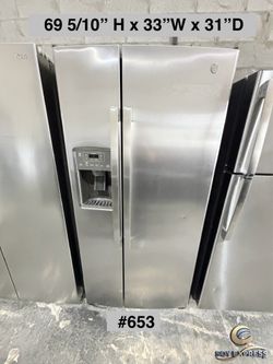 GE refrigerator side by side 33”W (#653)