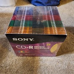 Sony 25 Pack Color Collection Blank 80 Minute CD-R DISKS WITH PLASTIC CASES