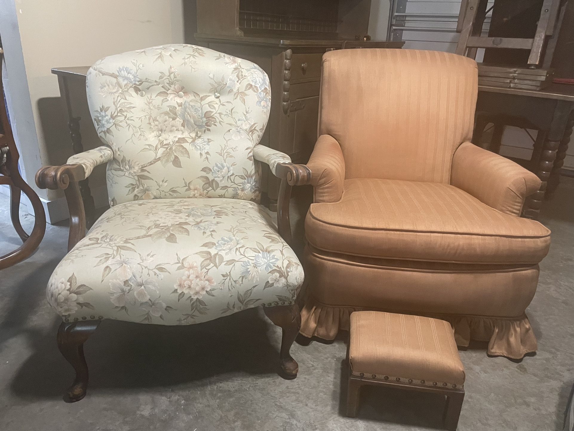 Vintage Chairs (plus Ottoman ) Set 