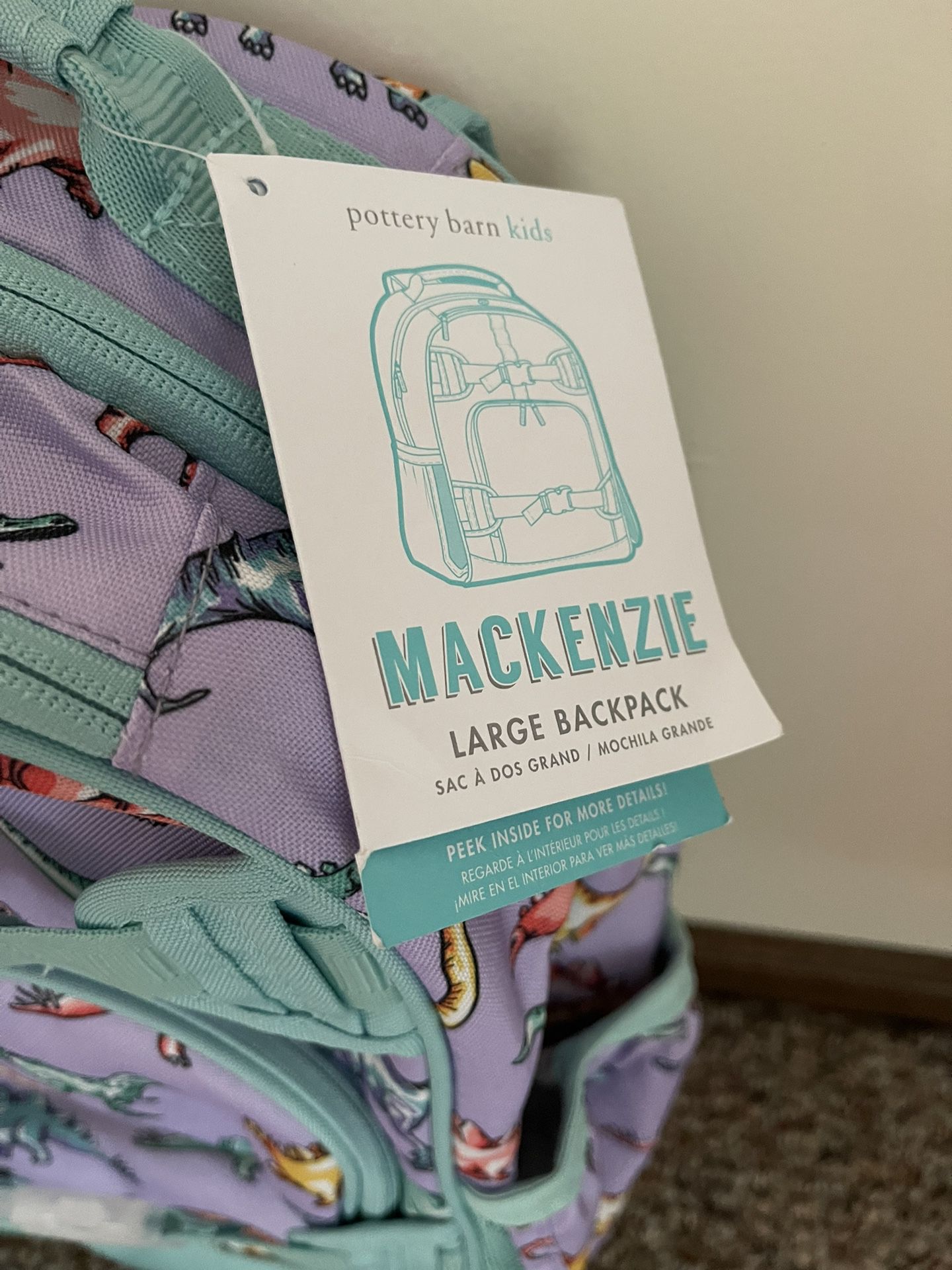 Mackenzie Lavender Multi Dinosaur Lunch Boxes
