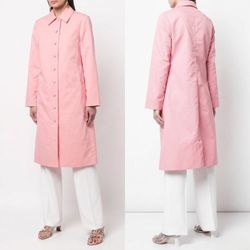 Staud Maura shell trench coat in pink grapefruit size S small