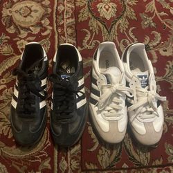 Black And White Adidas Samba Shoes Size 7 Men’s 