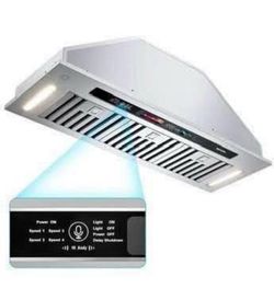 New BRANO 36” 900 CFM Smart Voice/Gesture/Touch Control Range Hood Ducted/Ductless Insert